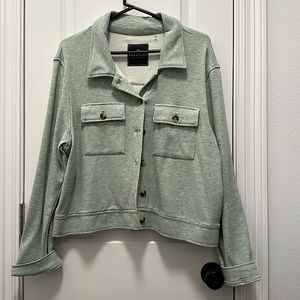 Sage green sweatshirt material shacket